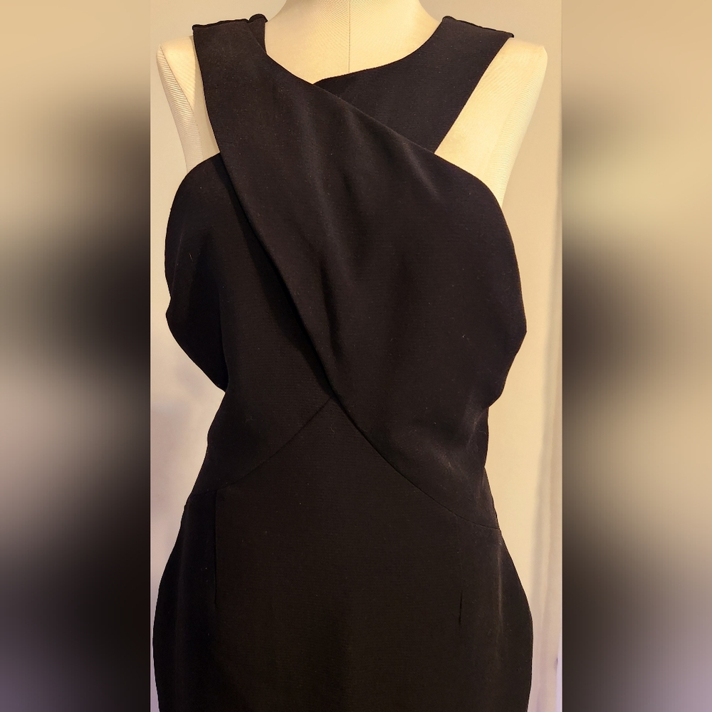 Finders Keepers Halter Neckline Sleeveless Elegant Midi‎ Black Women's Dress